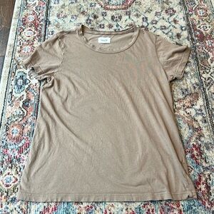 Mate the label brown/mushroom cotton tee, XS, good worn/washed condition